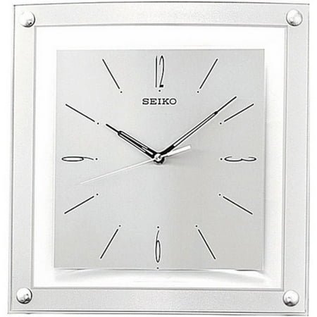 Seiko Wall Clock Quiet Sweep Second Hand Clock Silver-Tone Metallic Case