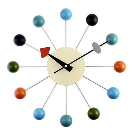 Simple Colorful Ball Modern Clock Art Simulation Sport Decorative Candy Wall Clock Mixed Color Meta