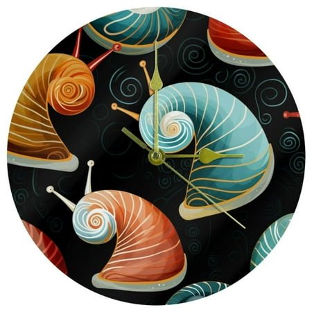 Snail Contemporary Acrylic Circular Wall Clock - Sleek Timepiece, Silent Sweep Movement - Home and Office Decor - 10-Inch Diameter