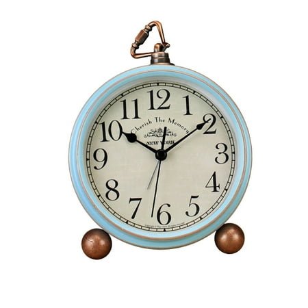 Table Clock Alarm Clocks American Style Colleague Gifts Retro Vintage Shelf Silent