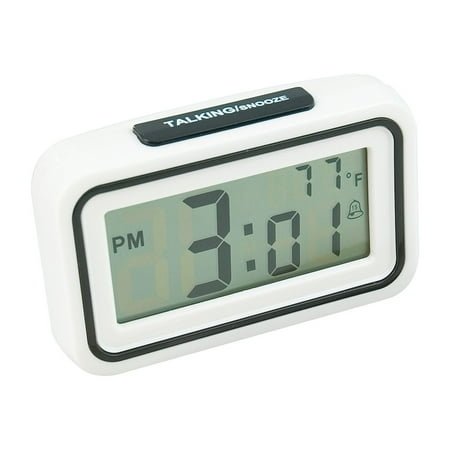 Talking Time and Temperature Clock with Easy Tap TALKING-SNOOZE Button