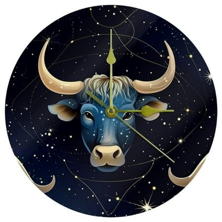 Taurus Circular Acrylic Wall Clock - Elegant Timepiece for Home with Quiet Movement - Modern Design and Easy-to-Read Numbers - 12-inch Diameter