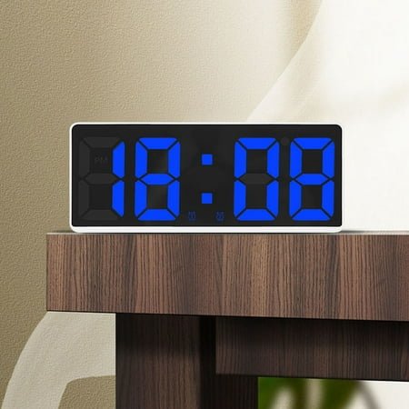 Tdoenbutw Clock For Bedroom Simple Desk Alarm Clock Bedside Led Digital Alarm Clock Electronic Backlight Alarm Clock For Home Big Deals Blue