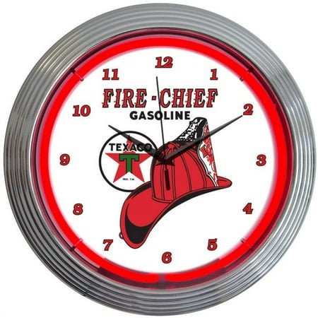 TEXACO FIRE CHIEF NEON CLOCK – 8TXFIR