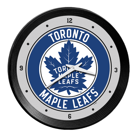 Toronto Maple Leaf: Ribbed Frame Wall Clock