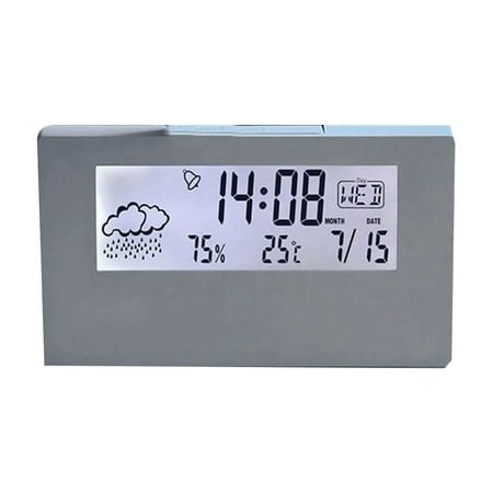 TTUHYWXI Alarm Clocks for Bedrooms with Battery Backup, Auto Set Digital Clock with Date and Day of Week, Indoor Temperature Humidity, Moon Phase, Dimmer, Auto DST, USB Port,B One Size