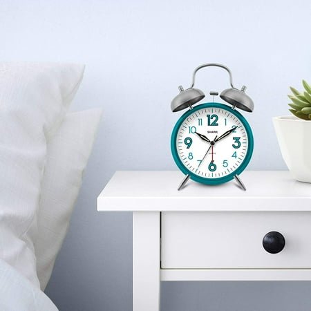 Twin Bell Alarm Clock, Teal[125]