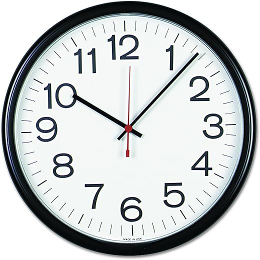 Universal UNV11381 13.5 in. Round Indoor/Outdoor Wall Clock - Black Case