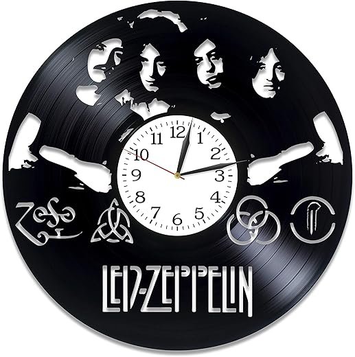 Vinyl Record Clock, Black, Unisex, Digital Display, 12-Inch