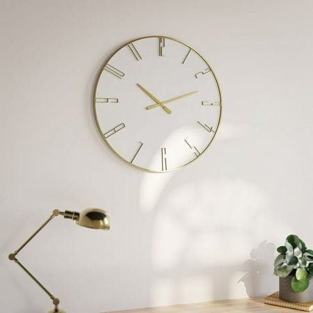 Viola Modern Round Gold Metal Wall Clock