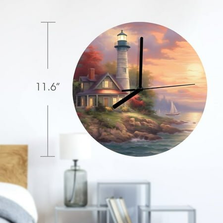 Wall Clock Artwork - Personalized Nautical Clocks 11.6 - Lighthouse Nantucket