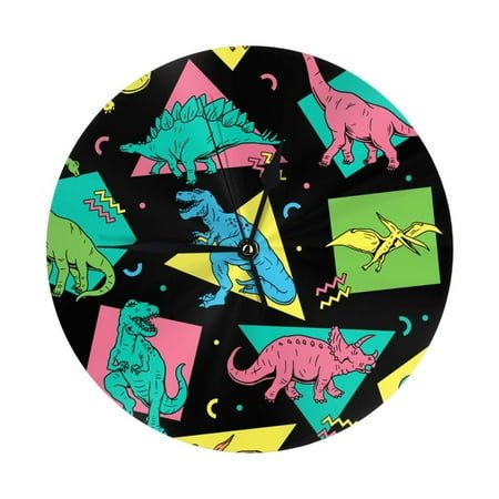 Wall Clock, Cartoon Dinosaurs Kids Wall Clocks Battery Operated Silent Kitchen Office Wall Clock Decorative, Wall Clock for School Classroom Living Room Bedroom Home Decor