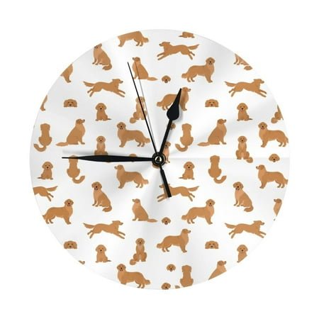 Wall Clock Labrador Retriever Dog Head Wall Clocks Battery Operated, Modern Wall Clock for Bedroom, Classroom, Living Room, Office, Home Decor