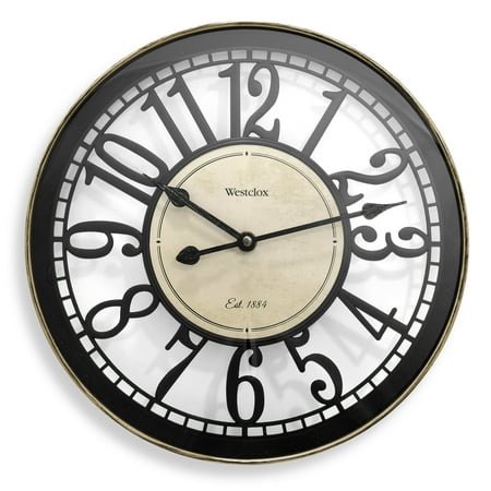 Westclox 12 Bronze Open Arabic Numeral Analog QA Wall Clock