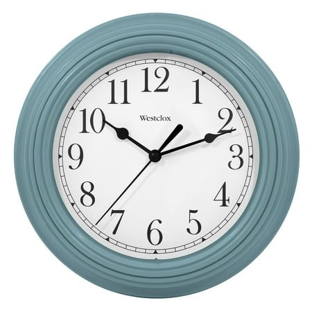 Westclox 9 inch Sea Fog Blue Round Simplicity Analog QA Wall Clock