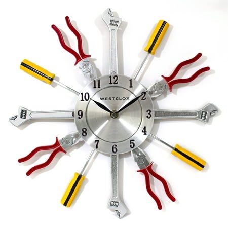 Westclox Analog QA 14 Multi Color Hand Tools Frame Wall Clock