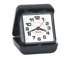 Westclox Travelite Quartz Analog Battery Clock Compact Folding Travel Case