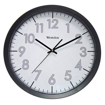 Westclox Wall Clock 14 Dia. Quartz White Black Case 1 Aa Battery