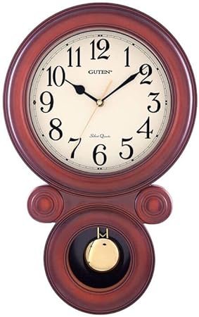 Westminster Chimes&Strike Faux Wood Pendulum Wall Clock,Battery operated-silent,Decorative wall clock pendulum for Living Room, Office, Home Decor