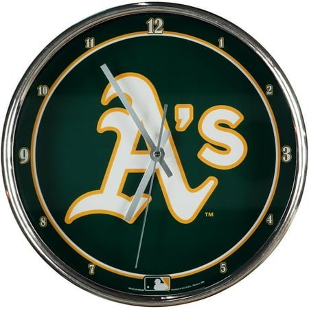 WinCraft Athletics 12 Baseball Club Chrome Wall Clock