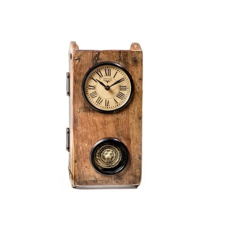 Wooden Wall Clock with Pendulum made from Defunct Brick Mold