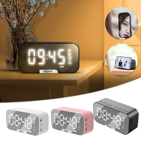 XGFHYJEH Alarm Clock, Digital clocks, Atomic Clocks, Alarm Clock with Usb Charge Port, Small Smart Bedside Tabletop Clock with Large LED Display & Wireless Bluetooth Speaker