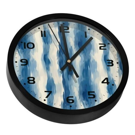 YOYOAMOY Nautical Stripes Printed Precision Clock 9.8 Inches Silent Wall Clock Easy to Install Read