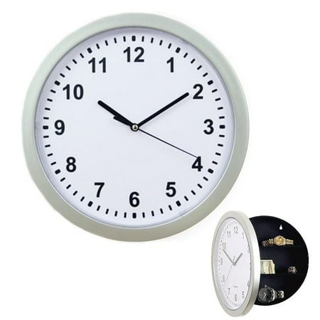 10 Inch Wall Clock with Hidden Safe, Vintage Silent Wall Clock Living Room Decor, Diversion Safe Clock - Great to Store Valuables Such as Jewelry, Watches, Keys, Cash