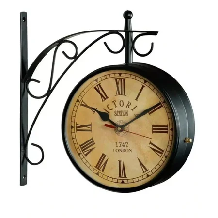 10 Vintage Railway Station Clock Victoria Double Sided Station Clock Nautical Railway Wall Clock Home Decorative Wall Clock