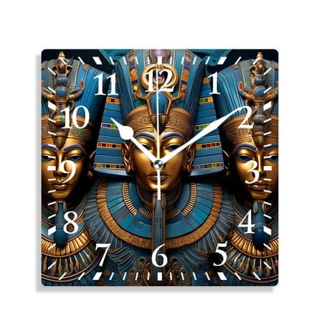 12 Inch Wall Clock Battery Operated Silent Clock Decorative for Office, Kitchen, Outdoor, Living Room，Ancient Egyptian Parchment Old Creative