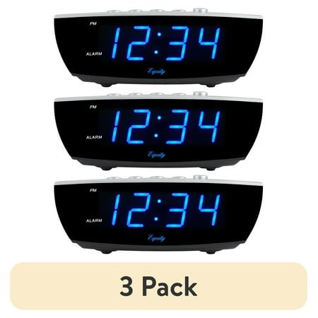 (3 pack) Equity by La Crosse 75903 0.9 Blue LED Digital Desktop Alarm Clock