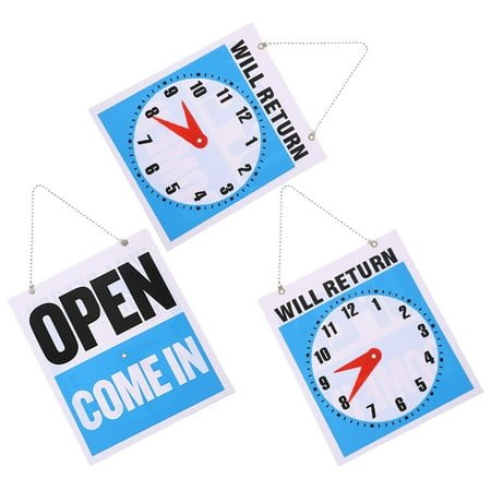 3 Pcs Pvc Sign Clocks Outdoor Wall Pendant Business Sign Office Signs Open and Closed Door Sign Wall Will Return Sign