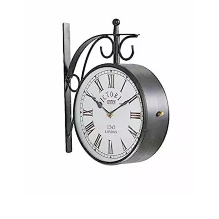 8 Vintage Railway Station Clock Victoria Double Sided Station Clock Nautical Railway Wall Clock Home Decorative Wall Clock