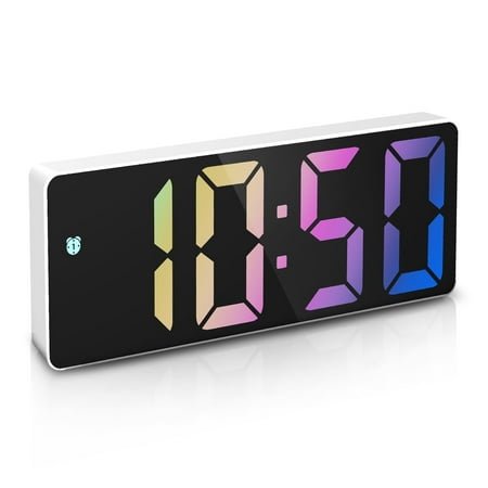 Alarm Clock, AMIR Digital Alarm Clock with Temperature Display Voice Control Snooze Function Clock for Kids Elderly Bedroom Living Room Bedsides