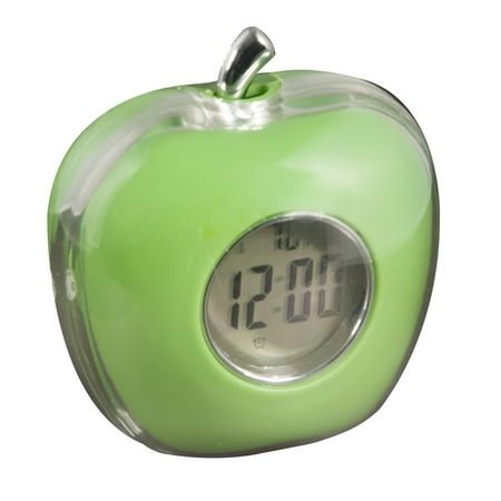 Apple Shaped Talking Alarm Clock with Temperature - Green