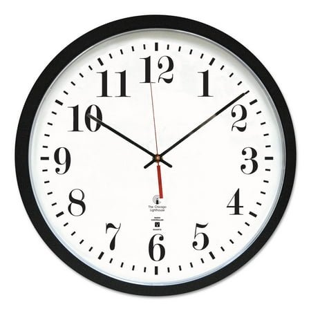 Black Atomic Contemporary Clock, 16.5 Overall Diameter, Black Case, 1 Aa (sold Separately) | Bundle of 2 Each