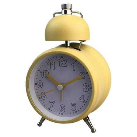 Blasgw Creatives Metal Bell Alarm Clock Single Bell Clock Large Bell Bell Simples Style Candy Colored Metal Bell Clock Yellow