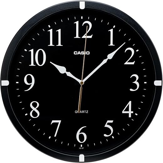 CASIO IQ-97-1JF Black Analog Interior Clock Step Second Hand Wall Clock