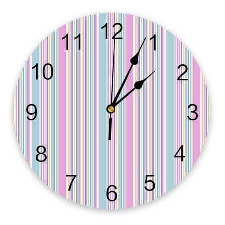 Colorful Striped Texture Wall Clock Large Modern Kitchen Dinning Round Wall Clocks Bedroom Silent Hanging Watch