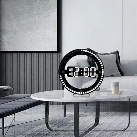 Contemporary Silent Wall Clock with LED Light Grid for Precise Seconds Display