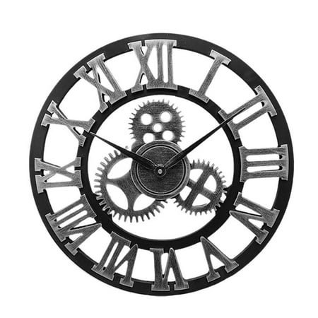 Creative Retro Wall Clock Fashion Wall Clock Decorative Gear Wall Clock Living Room Industrial Gear Style Wall Clock ,Easy to Read Numerals