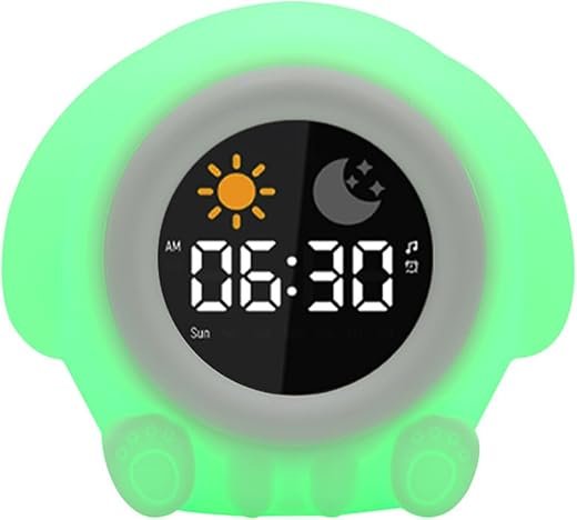 Cute Alarm Clock, Cute Cartoon Animal Deer/Sheep/Puppy/Eggs/Tigers-Shaped OK to Wake Clock with White Noise, Digital Display Electronic Clock with Night Light, Puppy