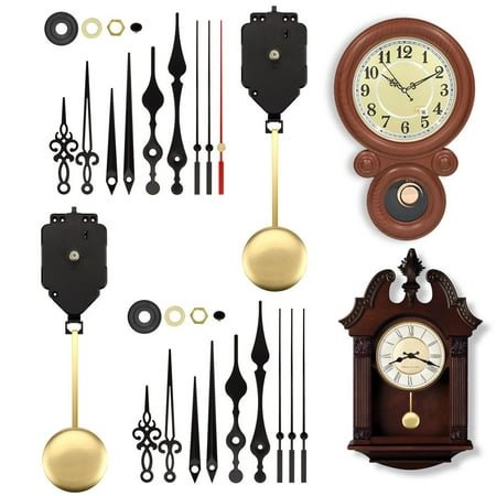 Deago Quartz Clock Movement Battery Operated DIY Wall Clock Movement Mechanism Repair Parts Replacement Kit with 3 Pairs Hands and Pendulum