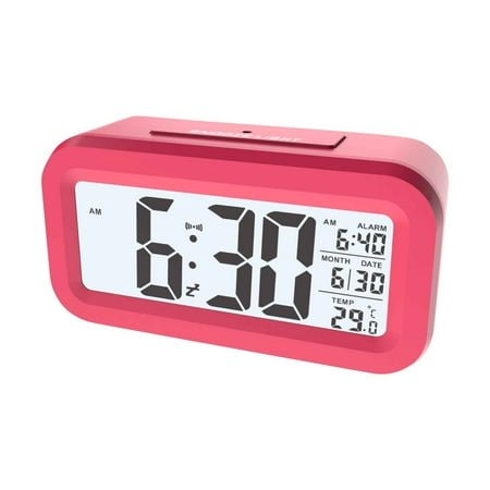 Dealovy Temperature Version Smart Clock, Silent Clock, Electronic Clock, Light Sensing Alarm Clock, Snoozy Student Smart LCD Alarm Clock