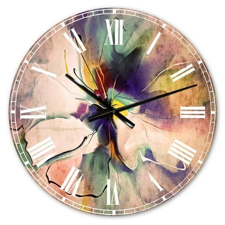 Designart 'Abstract Creative Blue Flower ' Modern wall clock