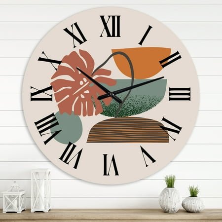 Designart 'Colorful Geometric Abstract Art Collage Iii' Modern Wall Clock