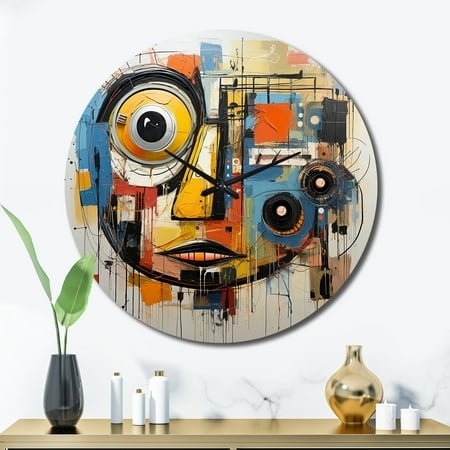 Designart Modern Robot Pop Art wall art IV Abstract Oversized Wall Clock