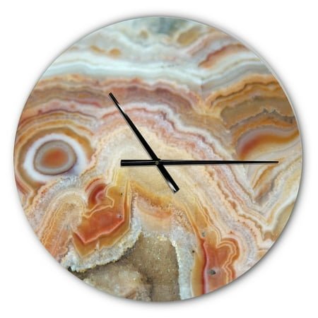 Designart 'Strips and Ovals on Agate ' Modern wall clock