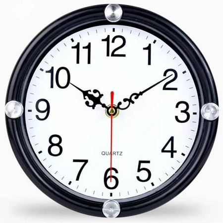 DESIGNICE Wall Clock,Ultra-Thin Design Kitchen Clock,High-Transparency Glass Silent Movement Bathroom Clock,Style2,14