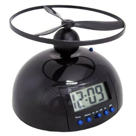 Desktop Clock Flying Clock Digital Display Creative Home Gadget Alarm Clock Led Clock Bedroom Bedside Clock (black)